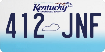 KY license plate 412JNF
