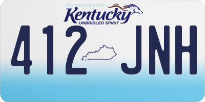 KY license plate 412JNH