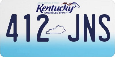 KY license plate 412JNS