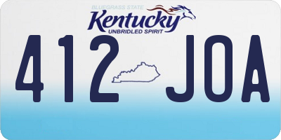 KY license plate 412JOA