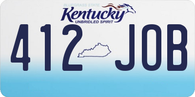 KY license plate 412JOB
