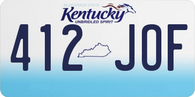 KY license plate 412JOF