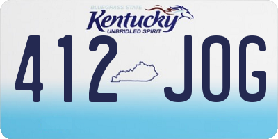 KY license plate 412JOG