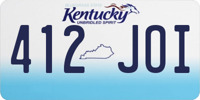KY license plate 412JOI