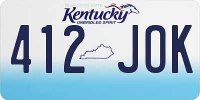 KY license plate 412JOK