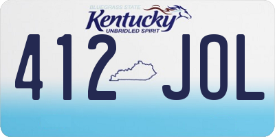 KY license plate 412JOL