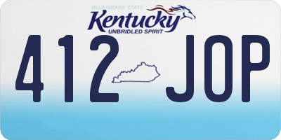 KY license plate 412JOP