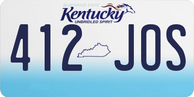 KY license plate 412JOS