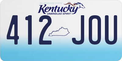 KY license plate 412JOU