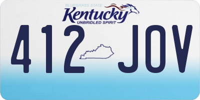 KY license plate 412JOV