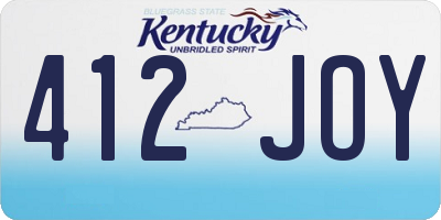 KY license plate 412JOY