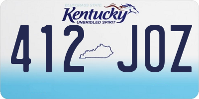 KY license plate 412JOZ