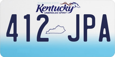 KY license plate 412JPA