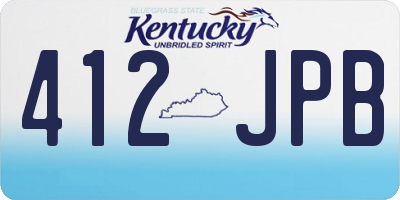 KY license plate 412JPB