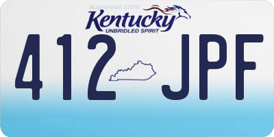 KY license plate 412JPF