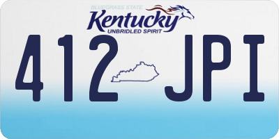 KY license plate 412JPI