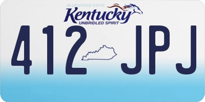 KY license plate 412JPJ