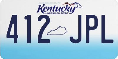 KY license plate 412JPL
