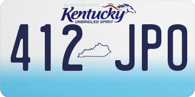 KY license plate 412JPO