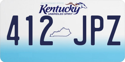KY license plate 412JPZ