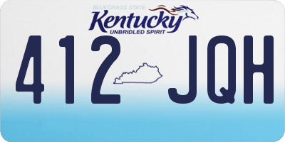 KY license plate 412JQH