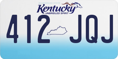 KY license plate 412JQJ