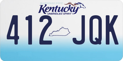 KY license plate 412JQK