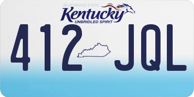 KY license plate 412JQL
