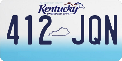 KY license plate 412JQN