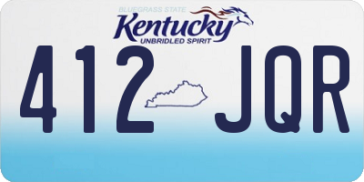 KY license plate 412JQR