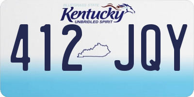 KY license plate 412JQY