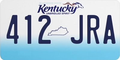 KY license plate 412JRA