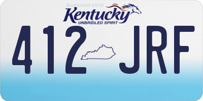 KY license plate 412JRF