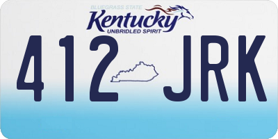 KY license plate 412JRK