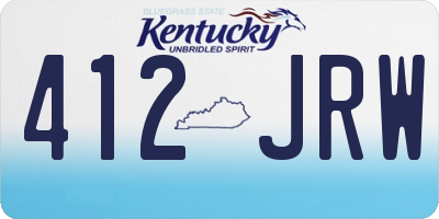 KY license plate 412JRW