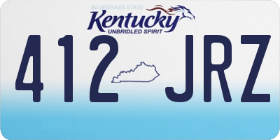 KY license plate 412JRZ
