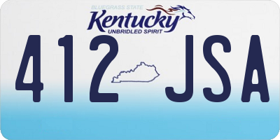 KY license plate 412JSA