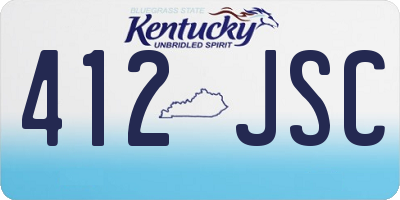KY license plate 412JSC