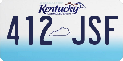 KY license plate 412JSF