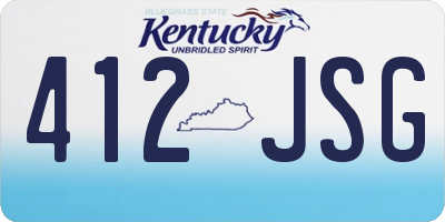 KY license plate 412JSG