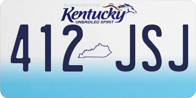 KY license plate 412JSJ