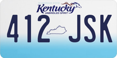 KY license plate 412JSK