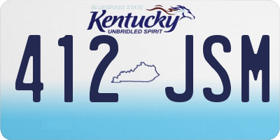 KY license plate 412JSM