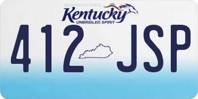 KY license plate 412JSP