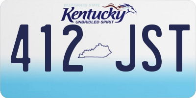 KY license plate 412JST