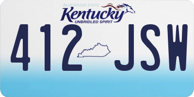 KY license plate 412JSW