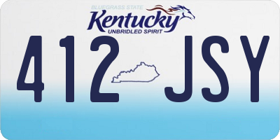 KY license plate 412JSY