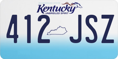 KY license plate 412JSZ