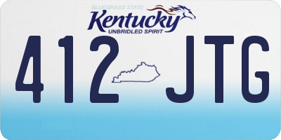 KY license plate 412JTG