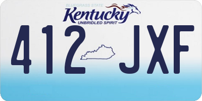 KY license plate 412JXF
